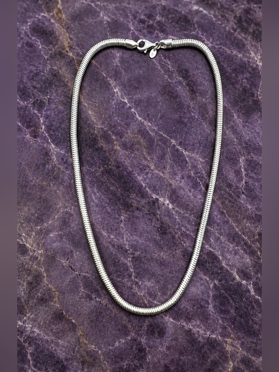 Milor Jewelry - Milor Italy 950 Sterling Silver Womens Diamond Cut Thick Snake Chain Necklace
